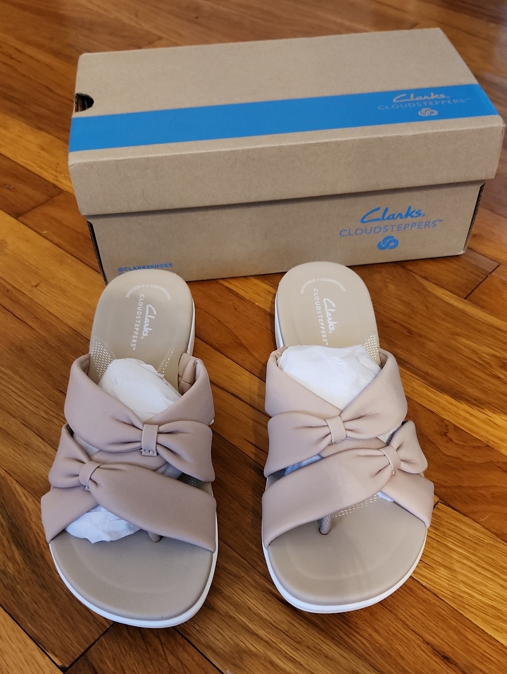Clarks Cloudstepper BREEZEWAY AVA Women's Sandals Light Taupe NWT Size 9 1/2 M